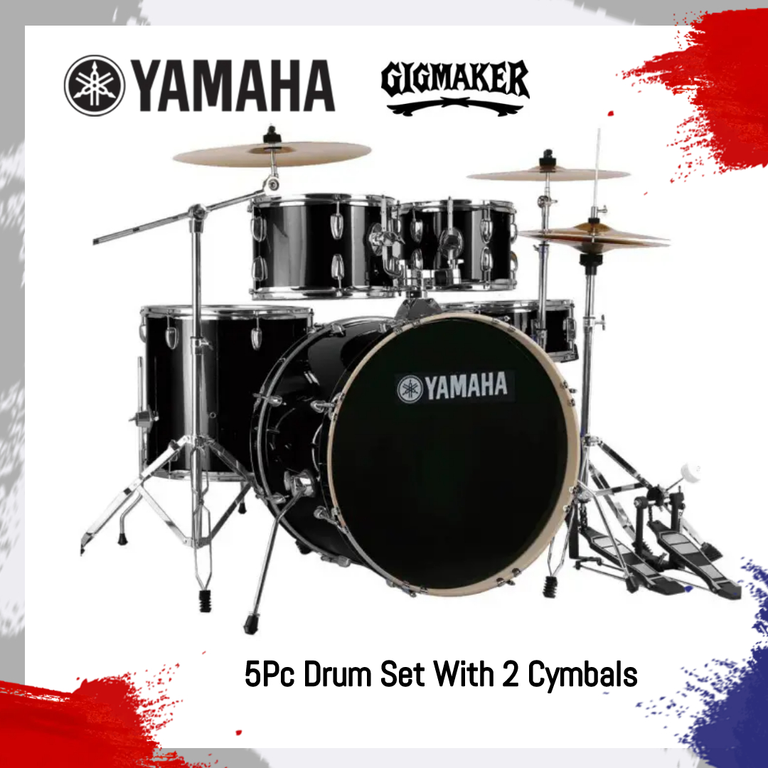 YAMAHA Gig Maker 5Pc Acoustic Full Drum Set With Cymbals & Seat